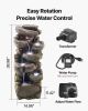 VEVOR Outdoor Water Fountain, 38.98 in Height Fountain and Waterfall, 7-Tier Floor Standing Rock-Shaped Cascading Fountains with LED Light and Pump