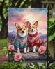 Corgi Two Hearts Garden Flag Mailbox Flag Decorative Yard Flag Banner Outside Patio Artwork Yard Flower Beds, Garden Size, Multicolor