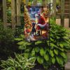 Portuguese Water Dog and Santa Claus Garden Flag Mailbox Flag Decorative Yard Flag Banner Outside Patio Artwork Yard Flower Beds, Garden Size
