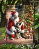 Norwegian Elkhound and Santa Claus Garden Flag Mailbox Flag Decorative Yard Flag Banner Outside Patio Artwork Yard Flower Beds, Garden Size