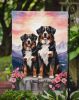 Bernese Mountain Dog Two Hearts Garden Flag Mailbox Flag Decorative Yard Flag Banner Outside Patio Artwork Yard Flower Beds, Garden Size, Multicolor