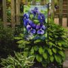 Rhode Island Violets in Watercolor Garden Flag Mailbox Flag Decorative Yard Flag Banner Outside Patio Artwork Yard Flower Beds, Garden Size