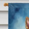 German Shepherd Happy Birthday House Flag Large Porch Sleeve Pole Decorative Outside Yard Banner Artwork Wall Hanging, Polyester, House Size