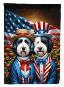 All American Old English Sheepdog Garden Flag Mailbox Flag Decorative Yard Flag Banner Outside Patio Artwork Yard Flower Beds, Garden Size, Multicolor