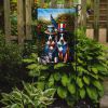 All American Border Collie Garden Flag Mailbox Flag Decorative Yard Flag Banner Outside Patio Artwork Yard Flower Beds, Garden Size, Multicolor
