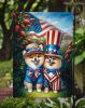 All American Pomeranian Garden Flag Mailbox Flag Decorative Yard Flag Banner Outside Patio Artwork Yard Flower Beds, Garden Size, Multicolor
