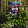 All American Samoyed Garden Flag Mailbox Flag Decorative Yard Flag Banner Outside Patio Artwork Yard Flower Beds, Garden Size, Multicolor