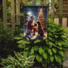 Chesapeake Bay Retriever and Santa Claus Garden Flag Mailbox Flag Decorative Yard Flag Banner Outside Patio Artwork Yard Flower Beds, Garden Size