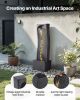 VEVOR Outdoor Water Fountain, 38.58 in Height Fountain and Waterfall, 1-Tier Floor Standing Rock Base Style Fountains with with LED Light and Pump