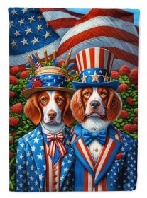 All American Brittany Garden Flag Mailbox Flag Decorative Yard Flag Banner Outside Patio Artwork Yard Flower Beds, Garden Size, Multicolor