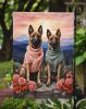 Belgian Malinois Two Hearts Garden Flag Mailbox Flag Decorative Yard Flag Banner Outside Patio Artwork Yard Flower Beds, Garden Size, Multicolor