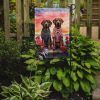 Bloodhound Two Hearts Garden Flag Mailbox Flag Decorative Yard Flag Banner Outside Patio Artwork Yard Flower Beds, Garden Size, Multicolor