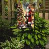Greyhound and Santa Claus Garden Flag Mailbox Flag Decorative Yard Flag Banner Outside Patio Artwork Yard Flower Beds, Garden Size, Multicolor