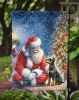 Manchester Terrier and Santa Claus Garden Flag Mailbox Flag Decorative Yard Flag Banner Outside Patio Artwork Yard Flower Beds, Garden Size