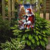 Greater Swiss Mountain Dog and Santa Claus Garden Flag Mailbox Flag Decorative Yard Flag Banner Outside Patio Artwork Yard Flower Beds, Garden Size