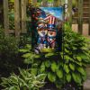 All American Pomeranian Garden Flag Mailbox Flag Decorative Yard Flag Banner Outside Patio Artwork Yard Flower Beds, Garden Size, Multicolor