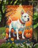 White Pit Bull Terrier Fall Garden Flag Mailbox Flag Decorative Yard Flag Banner Outside Patio Artwork Yard Flower Beds, Garden Size, Multicolor