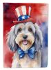 Tibetan Terrier Patriotic American House Flag Large Porch Sleeve Pole Decorative Outside Yard Banner Artwork Wall Hanging, Polyester, House Size