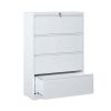 Lateral File Cabinet 4 Drawer, White Filing Cabinet with Lock, Lockable File Cabinet for Home Office