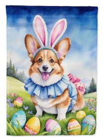 Corgi Easter Egg Hunt House Flag Large Porch Sleeve Pole Decorative Outside Yard Banner Artwork Wall Hanging, Polyester, House Size, Multicolor