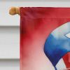 Old English Sheepdog Patriotic American House Flag Large Porch Sleeve Pole Decorative Outside Yard Banner Artwork Wall Hanging, Polyester, House Size