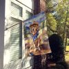 Golden Retriever Cowboy Welcome House Flag Large Porch Sleeve Pole Decorative Outside Yard Banner Artwork Wall Hanging, Polyester, House Size