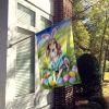 Saluki Easter Egg Hunt House Flag Large Porch Sleeve Pole Decorative Outside Yard Banner Artwork Wall Hanging, Polyester, House Size, Multicolor