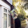 Bernese Mountain Dog Spring Path House Flag Large Porch Sleeve Pole Decorative Outside Yard Banner Artwork Wall Hanging, Polyester, House Size