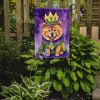 Chow Chow King of Mardi Gras Garden Flag Mailbox Flag Decorative Yard Flag Banner Outside Patio Artwork Yard Flower Beds, Garden Size, Multicolor