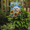 Maltese in Sunflowers Garden Flag Mailbox Flag Decorative Yard Flag Banner Outside Patio Artwork Yard Flower Beds, Garden Size, Multicolor