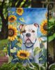 American Bulldog in Sunflowers Garden Flag Mailbox Flag Decorative Yard Flag Banner Outside Patio Artwork Yard Flower Beds, Garden Size, Multicolor