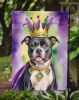 Staffordshire Bull Terrier King of Mardi Gras Garden Flag Mailbox Flag Decorative Yard Flag Banner Outside Patio Artwork Yard Flower Beds, Garden Size