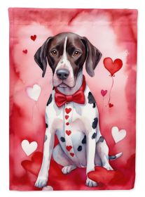 Pointer My Valentine Garden Flag Mailbox Flag Decorative Yard Flag Banner Outside Patio Artwork Yard Flower Beds, Garden Size, Multicolor