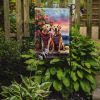 Yellow Labrador Retriever Two Hearts Garden Flag Mailbox Flag Decorative Yard Flag Banner Outside Patio Artwork Yard Flower Beds, Garden Size