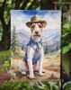 Fox Terrier Cowboy Welcome Garden Flag Mailbox Flag Decorative Yard Flag Banner Outside Patio Artwork Yard Flower Beds, Garden Size, Multicolor