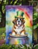 Saint Bernard St Patrick's Day Garden Flag Mailbox Flag Decorative Yard Flag Banner Outside Patio Artwork Yard Flower Beds, Garden Size, Multicolor