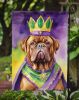 Dogue de Bordeaux King of Mardi Gras Garden Flag Mailbox Flag Decorative Yard Flag Banner Outside Patio Artwork Yard Flower Beds, Garden Size