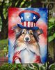 Sheltie Patriotic American Garden Flag Mailbox Flag Decorative Yard Flag Banner Outside Patio Artwork Yard Flower Beds, Garden Size, Multicolor