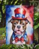 Staffordshire Bull Terrier Patriotic American Garden Flag Mailbox Flag Decorative Yard Flag Banner Outside Patio Artwork Yard Flower Beds, Garden Size