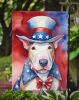 Bull Terrier Patriotic American Garden Flag Mailbox Flag Decorative Yard Flag Banner Outside Patio Artwork Yard Flower Beds, Garden Size, Multicolor