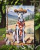 Whippet Cowboy Welcome Garden Flag Mailbox Flag Decorative Yard Flag Banner Outside Patio Artwork Yard Flower Beds, Garden Size, Multicolor