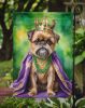 Brussels Griffon King of Mardi Gras Garden Flag Mailbox Flag Decorative Yard Flag Banner Outside Patio Artwork Yard Flower Beds, Garden Size