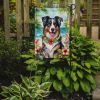Australian Shepherd Luau Garden Flag Mailbox Flag Decorative Yard Flag Banner Outside Patio Artwork Yard Flower Beds, Garden Size, Multicolor