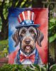 German Wirehaired Pointer Patriotic American Garden Flag Mailbox Flag Decorative Yard Flag Banner Outside Patio Artwork Yard Flower Beds, Garden Size