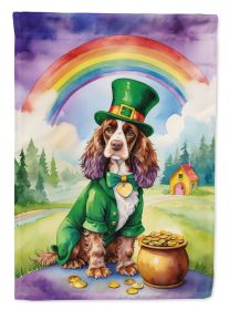 English Cocker Spaniel St Patrick's Day Garden Flag Mailbox Flag Decorative Yard Flag Banner Outside Patio Artwork Yard Flower Beds, Garden Size