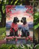 Kerry Blue Terrier Two Hearts Garden Flag Mailbox Flag Decorative Yard Flag Banner Outside Patio Artwork Yard Flower Beds, Garden Size, Multicolor