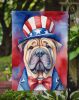 Shar Pei Patriotic American Garden Flag Mailbox Flag Decorative Yard Flag Banner Outside Patio Artwork Yard Flower Beds, Garden Size, Multicolor