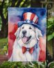 Great Pyrenees Patriotic American Garden Flag Mailbox Flag Decorative Yard Flag Banner Outside Patio Artwork Yard Flower Beds, Garden Size, Multicolor