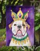American Bulldog King of Mardi Gras Garden Flag Mailbox Flag Decorative Yard Flag Banner Outside Patio Artwork Yard Flower Beds, Garden Size