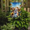 English Bulldog in Sunflowers Garden Flag Mailbox Flag Decorative Yard Flag Banner Outside Patio Artwork Yard Flower Beds, Garden Size, Multicolor